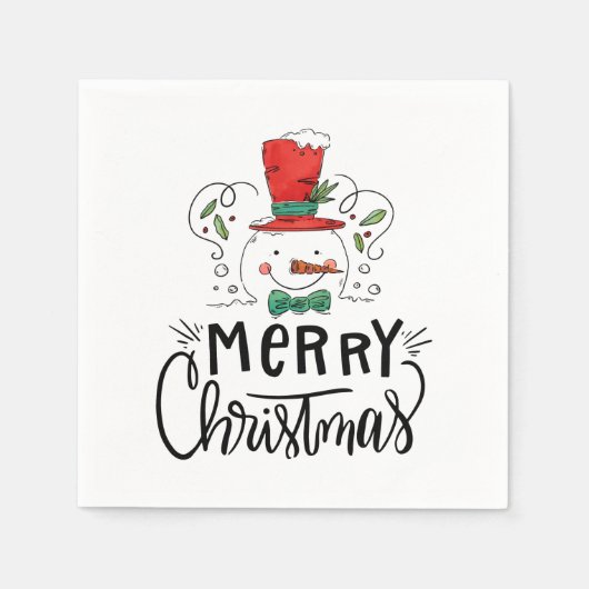 Vrolijk kerstfeest en vrolijke nieuwjaren servet (Voorkant)