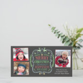 Vrolijk kerstfeest en vrolijkheid feestdagenkaart (Staand voorkant)