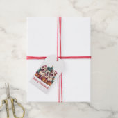 Vrolijk Kerstfeest Engelse Bulldog Santa Hats Cadeaulabel (Met Touw)