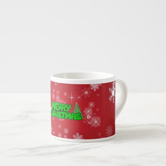 Vrolijk kerstfeest espresso kop (Voorkant rechts)