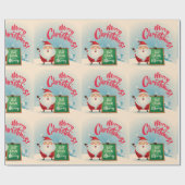 Vrolijk kerstfeest eten Drink en aardig zijn Cadeaupapier (Vlak)