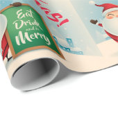 Vrolijk kerstfeest eten Drink en aardig zijn Cadeaupapier (Rol Hoek)