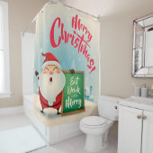 Vrolijk kerstfeest eten Drink en aardig zijn Douchegordijn (In situ)