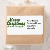 Vrolijk kerstfeest etiket (Insitu)