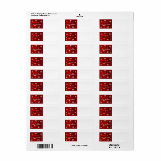 Vrolijk kerstfeest etiket (Full Sheet)