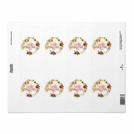 Vrolijk kerstfeest etiket (Full Sheet)