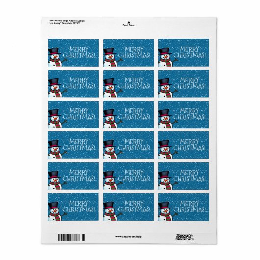Vrolijk kerstfeest etiket (Full Sheet)