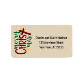 Vrolijk kerstfeest etiket (Voorkant)