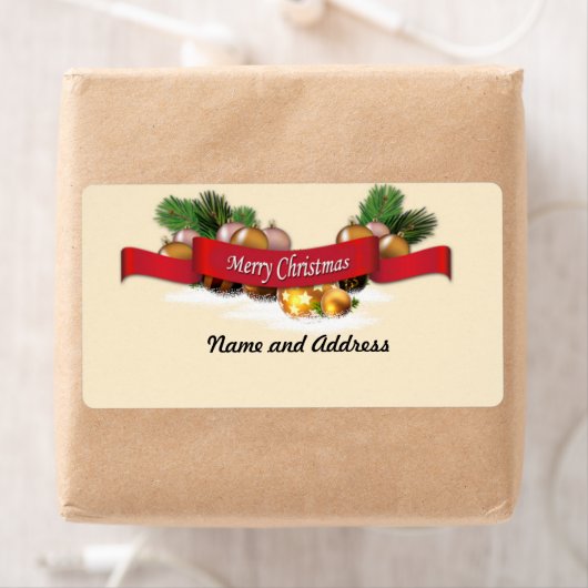 Vrolijk kerstfeest etiket (Insitu)