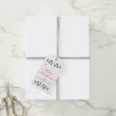 Vrolijk kerstfeest eucalyptus bessen cadeaulabel (Met Touw)