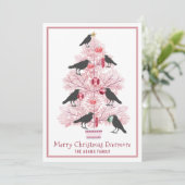 Vrolijk Kerstfeest Evermore Gothic Crow Vakantie Feestdagenkaart (Staand voorkant)