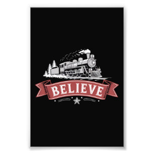 Vrolijk Kerstfeest Express Noordpool Kerstman Foto Afdruk