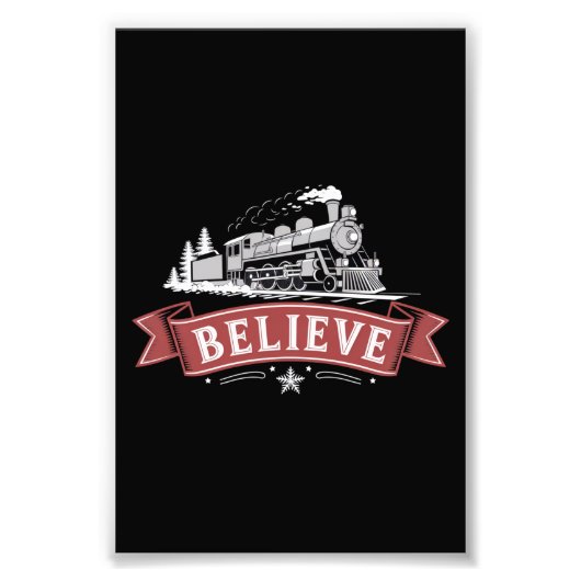 Vrolijk Kerstfeest Express Noordpool Kerstman Foto Afdruk (Voorkant)