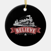 Vrolijk Kerstfeest Express Noordpool Kerstman Keramisch Ornament (Voorkant)