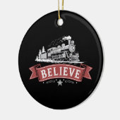 Vrolijk Kerstfeest Express Noordpool Kerstman Keramisch Ornament (Links)