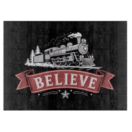 Vrolijk Kerstfeest Express Noordpool Kerstman Snijplank (Voorkant)