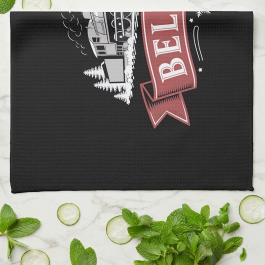 Vrolijk Kerstfeest Express Noordpool Kerstman Theedoek (Gevouwen)