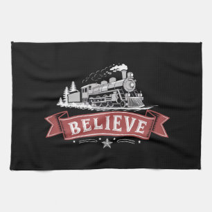 Vrolijk Kerstfeest Express Noordpool Kerstman Theedoek