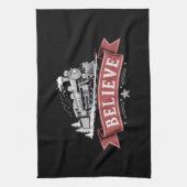 Vrolijk Kerstfeest Express Noordpool Kerstman Theedoek (Verticaal)