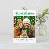 vrolijk kerstfeest | Familie Afbeelding gepersonal Feestdagenkaart (Staand voorkant)