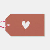 Vrolijk Kerstfeest Familie Bericht & Boho Hart Cadeaulabel (Achterkant Horizontaal)