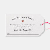 Vrolijk Kerstfeest Familie Bericht & Boho Hart Cadeaulabel (Voorkant (Horizontaal))