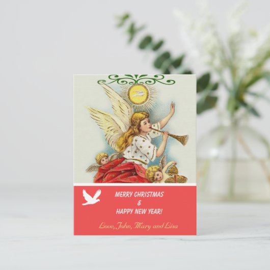 Vrolijk kerstfeest familie foto briefkaart (Staand voorkant)