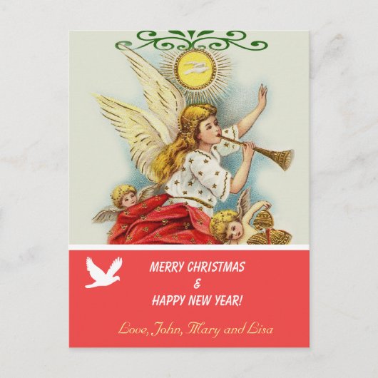 Vrolijk kerstfeest familie foto briefkaart (Voorkant)