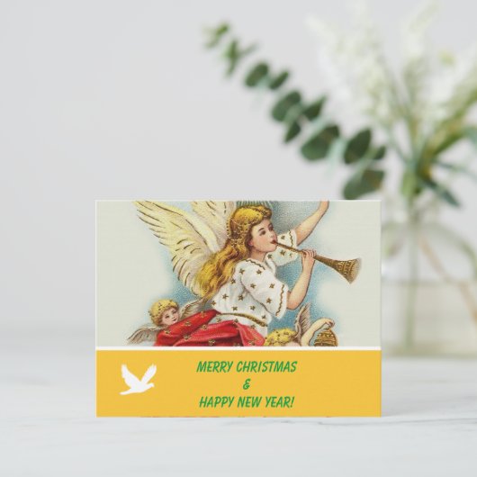 Vrolijk kerstfeest familie foto briefkaart (Staand voorkant)