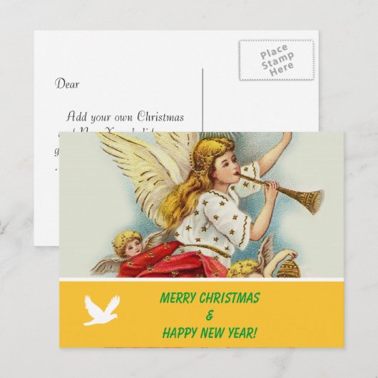 Vrolijk kerstfeest familie foto briefkaart (Voorkant / Achterkant)