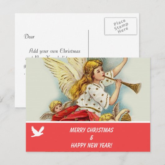 Vrolijk kerstfeest familie foto briefkaart (Voorkant / Achterkant)