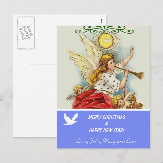 Vrolijk kerstfeest familie foto briefkaart (Voorkant / Achterkant)