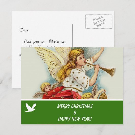 Vrolijk kerstfeest familie foto briefkaart (Voorkant / Achterkant)