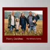 Vrolijk Kerstfeest Familie Foto Eenvoudige Typogra Poster (Voorkant)