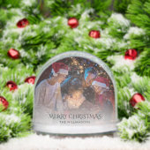 Vrolijk Kerstfeest Familie Foto en Huisdier Kat Sneeuwbol (Kerstmis)