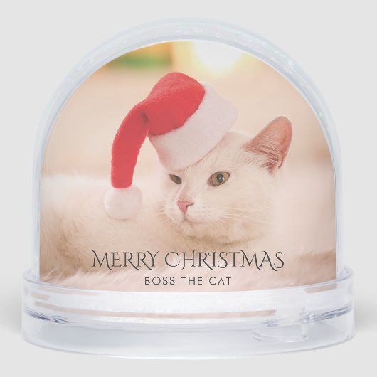 Vrolijk Kerstfeest Familie Foto en Huisdier Kat Sneeuwbol (Achterkant)