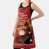 Vrolijk Kerstfeest Familie Foto Kind Personalisere Schort (Insitu)