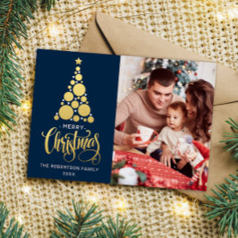 Vrolijk Kerstfeest Familie foto Magic Holiday Kaar Feestdagenkaart