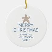 Vrolijk Kerstfeest Familie Foto Starfish Keramisch Ornament (Voorkant)