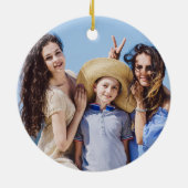 Vrolijk Kerstfeest Familie Foto Starfish Keramisch Ornament (Achterkant)