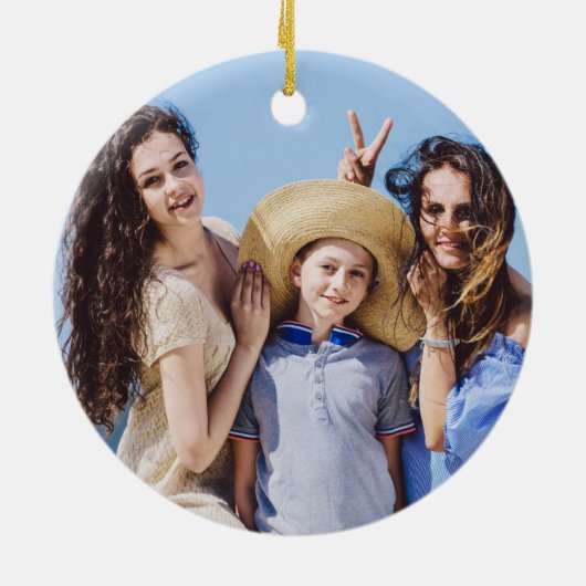 Vrolijk Kerstfeest Familie Foto Starfish Keramisch Ornament (Achterkant)