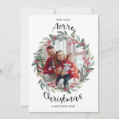 Vrolijk Kerstfeest familie foto Vakantie Kaart (Voorkant)