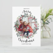 Vrolijk Kerstfeest familie foto Vakantie Kaart (Staand voorkant)