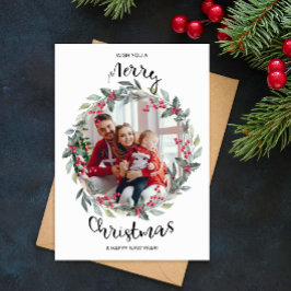 Vrolijk Kerstfeest familie foto Vakantie Kaart