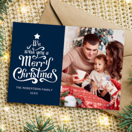 Vrolijk Kerstfeest familie foto Vakantie Kaart