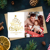 Vrolijk Kerstfeest familie foto Vakantie Kaart