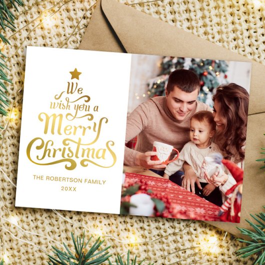 Vrolijk Kerstfeest familie foto Vakantie Kaart