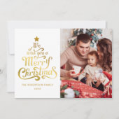 Vrolijk Kerstfeest familie foto Vakantie Kaart (Voorkant)