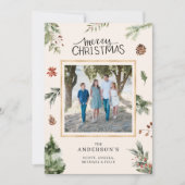 Vrolijk Kerstfeest Familie Foto Wild Forrest Kaart (Voorkant)