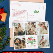 Vrolijk Kerstfeest Familie Fotocollage Feestelijke Briefkaart